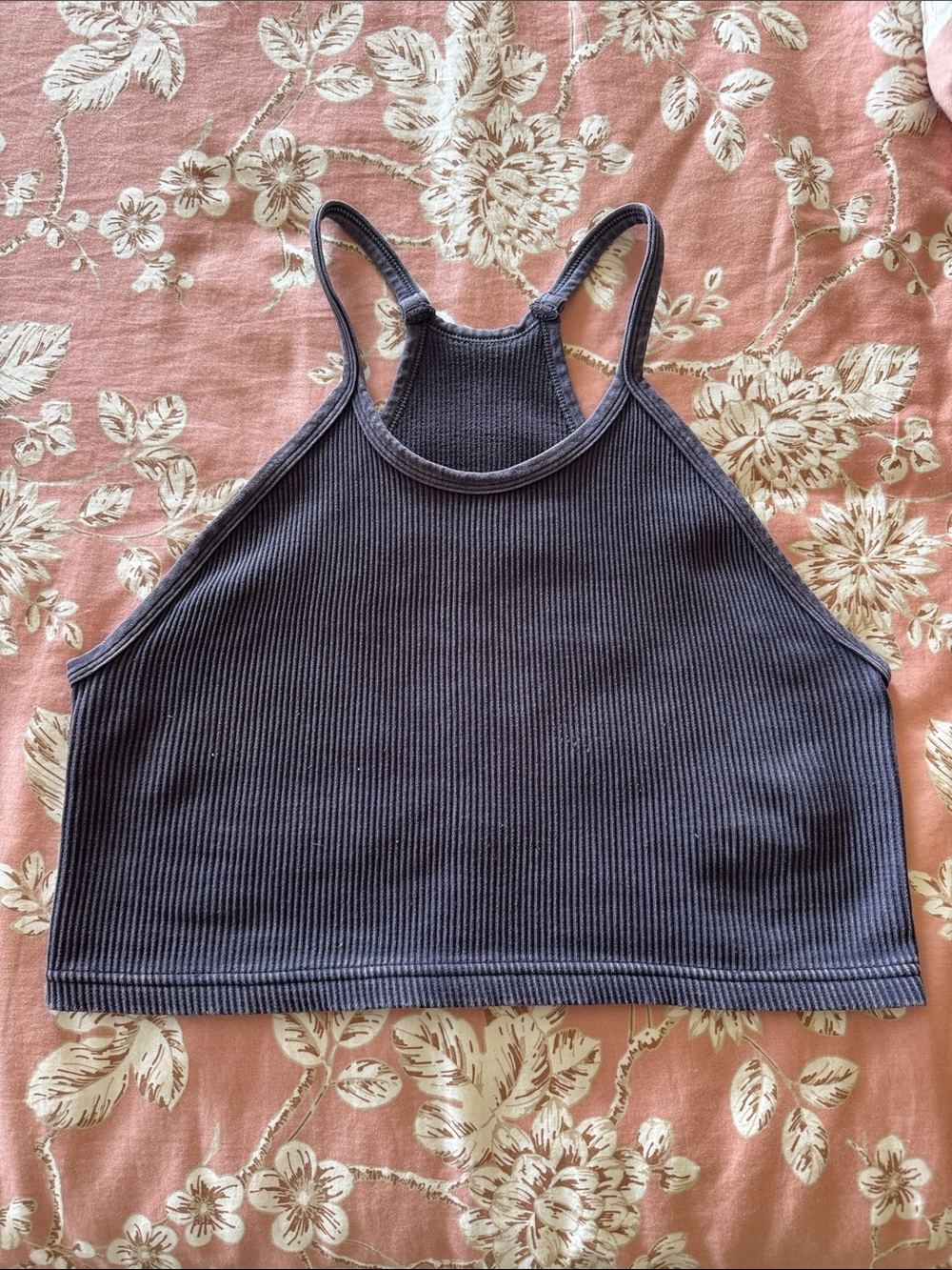 Free People - Hapiness Runs Crop Tank - Charcoal Gray - M/L